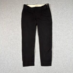 J.Crew City Fit Stretch Chino Pants Black 00 Petite Low Rise Ankle Trousers